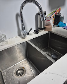 Kitchen Sink & Faucet Install — before and after